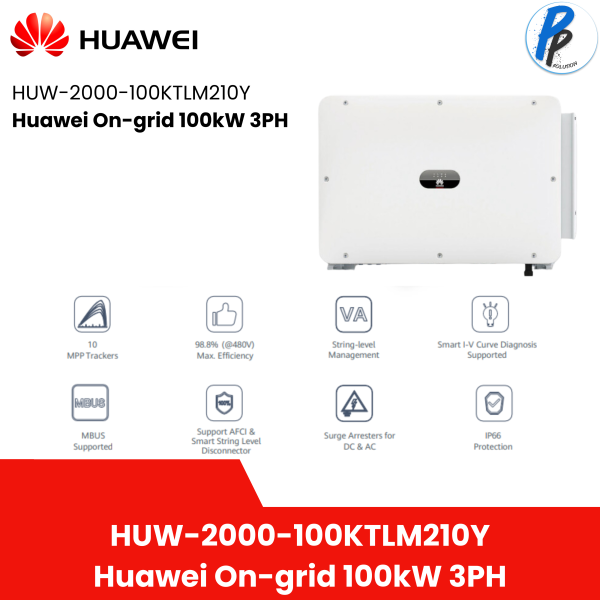 Huawei Inverter 100kW 3ph 1100VDC 4MPPT รับประกัน 10 ปี